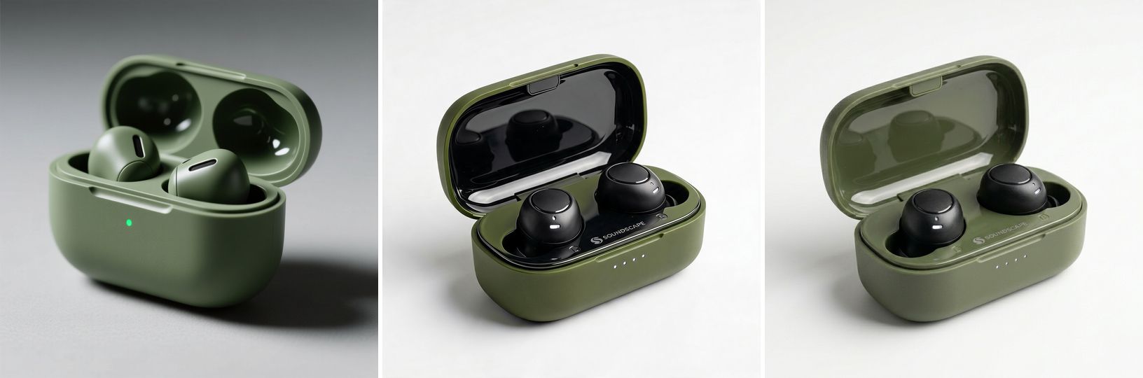 Earbuds case recolor test from all three models