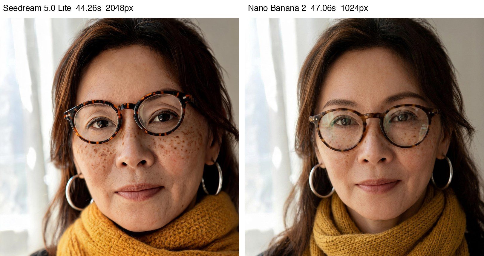 Portrait edit with glasses and scarf from both models