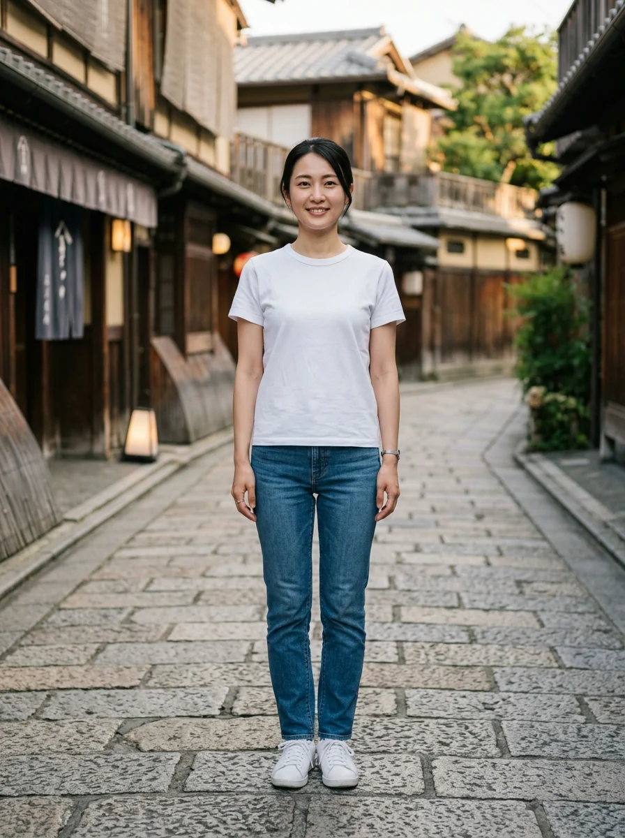同じ人物で比べる服装チェンジ 変更前 1