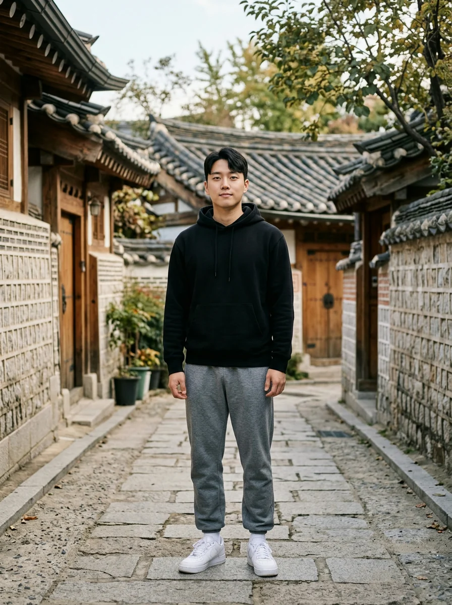 같은 사람에게 적용한 다른 코디 변경 전 1