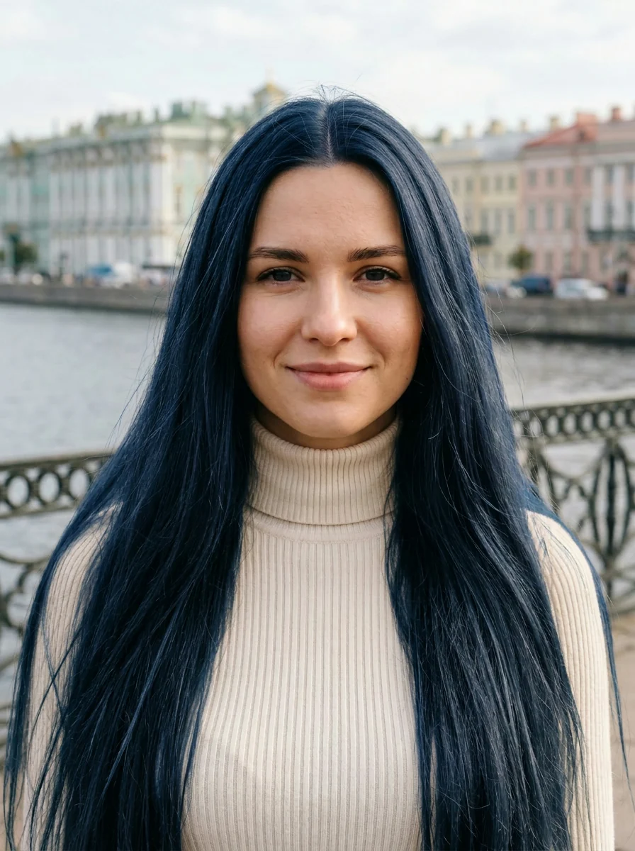 Смена цвета волос ИИ с естественным видом