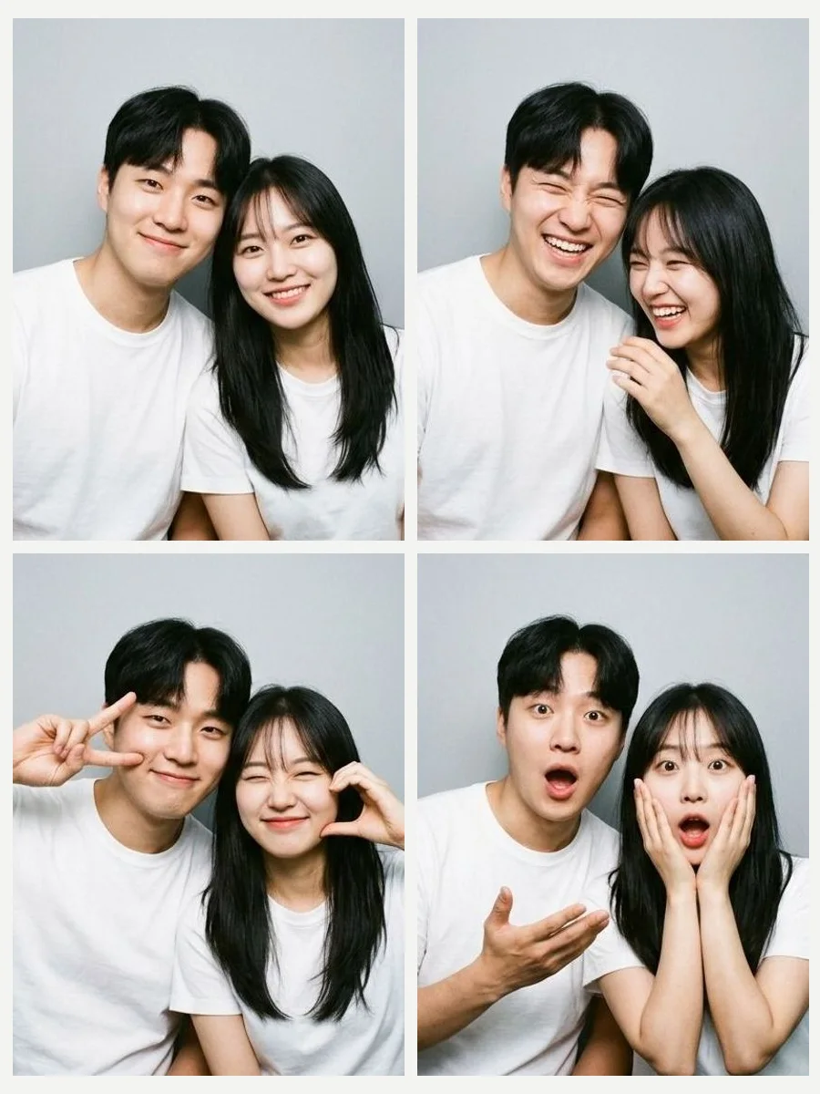 포토부스로 만든 네컷 사진 사진 네 장 1